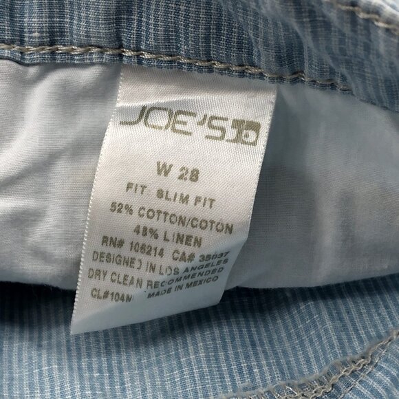 Joe's Jeans Blue & White Striped Slim Fit Pants | Mid Rise - Picture 4 of 5